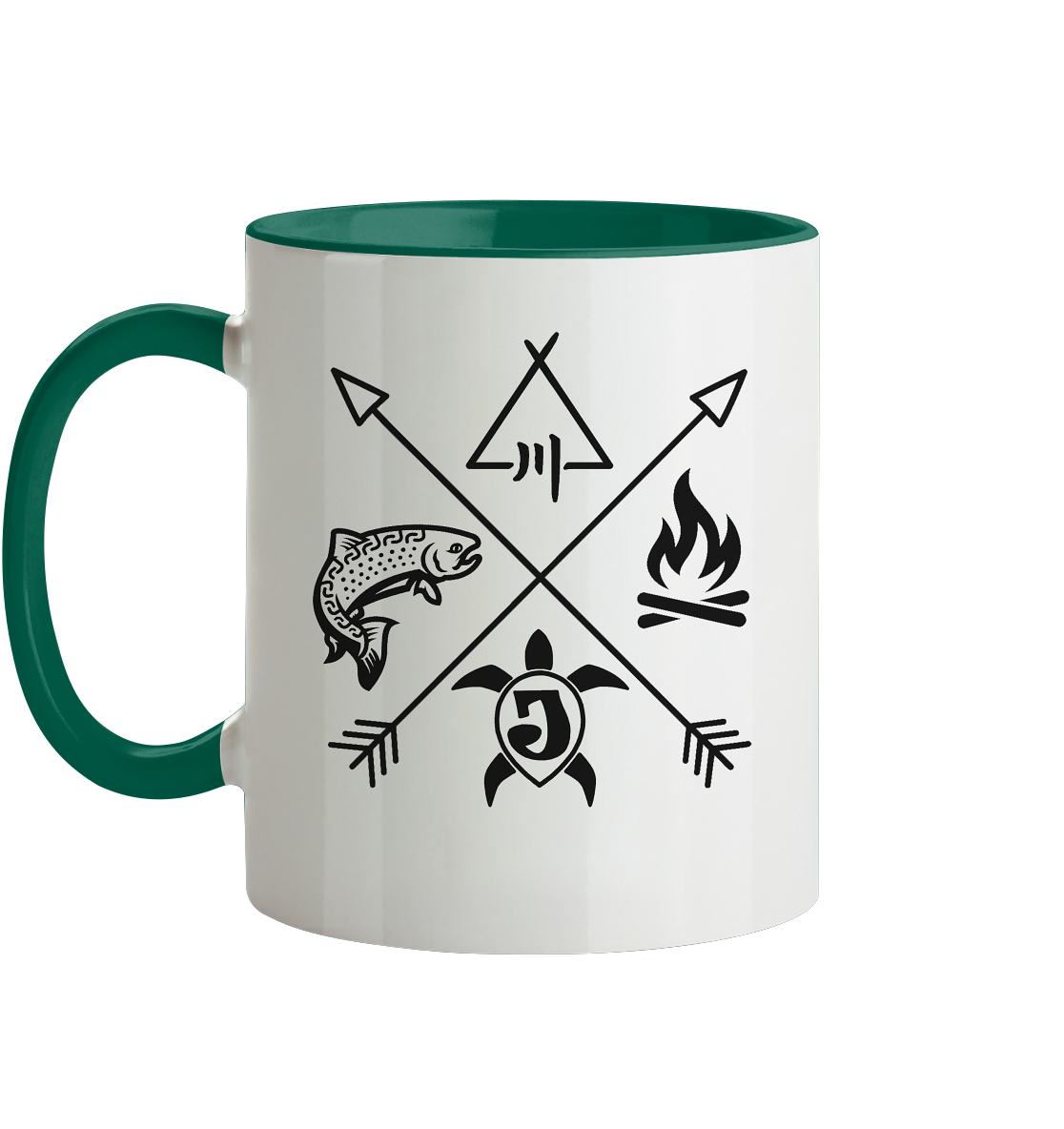Gedruckte Bayerwald Kollektiv – Handwerk & Natur  - Tasse zweifarbig