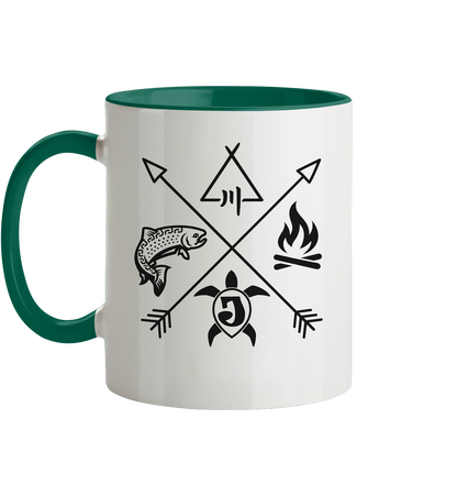 Gedruckte Bayerwald Kollektiv – Handwerk & Natur  - Tasse zweifarbig