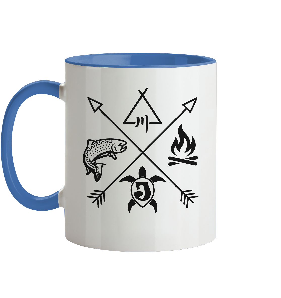 Gedruckte Bayerwald Kollektiv – Handwerk & Natur  - Tasse zweifarbig
