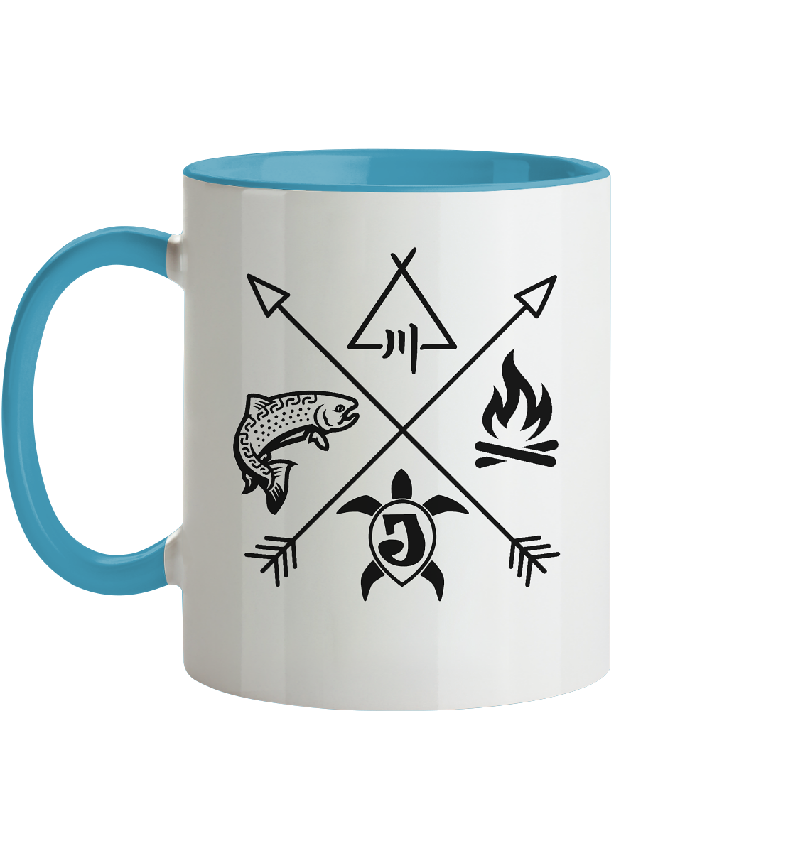 Gedruckte Bayerwald Kollektiv – Handwerk & Natur  - Tasse zweifarbig