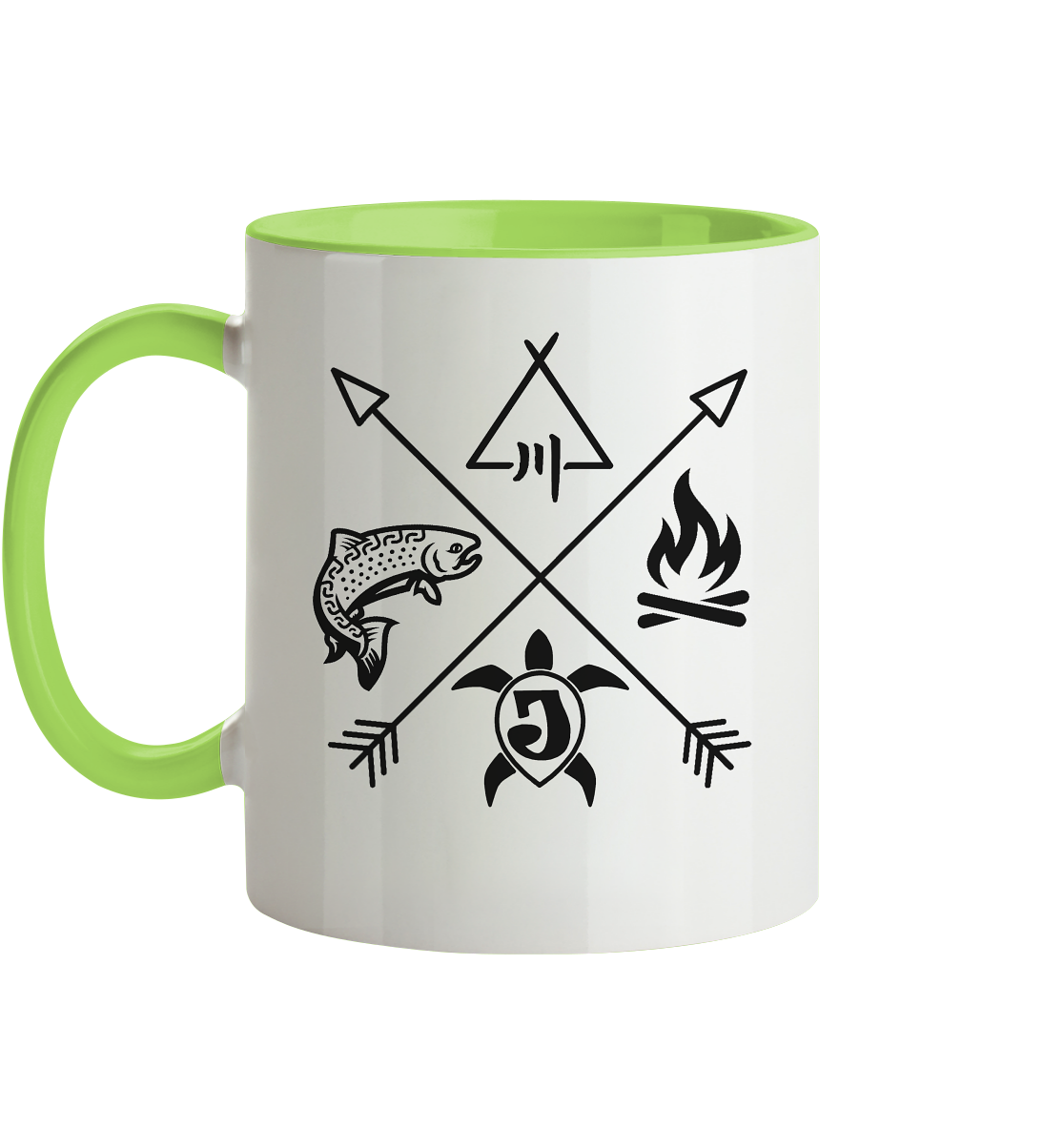 Gedruckte Bayerwald Kollektiv – Handwerk & Natur  - Tasse zweifarbig