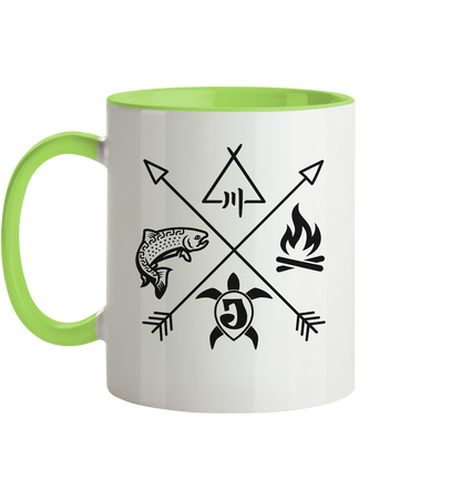 Gedruckte Bayerwald Kollektiv – Handwerk & Natur  - Tasse zweifarbig