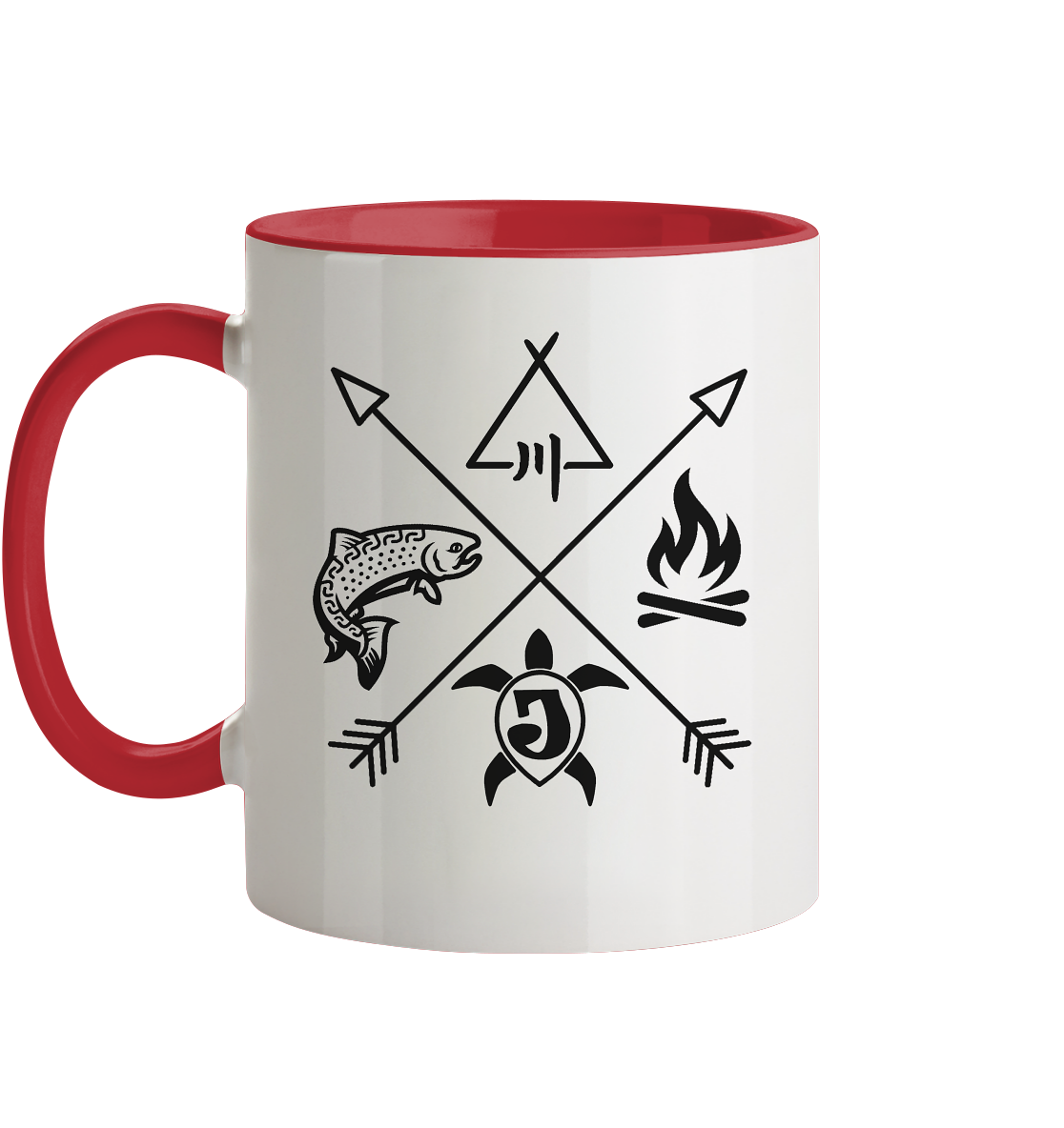 Gedruckte Bayerwald Kollektiv – Handwerk & Natur  - Tasse zweifarbig