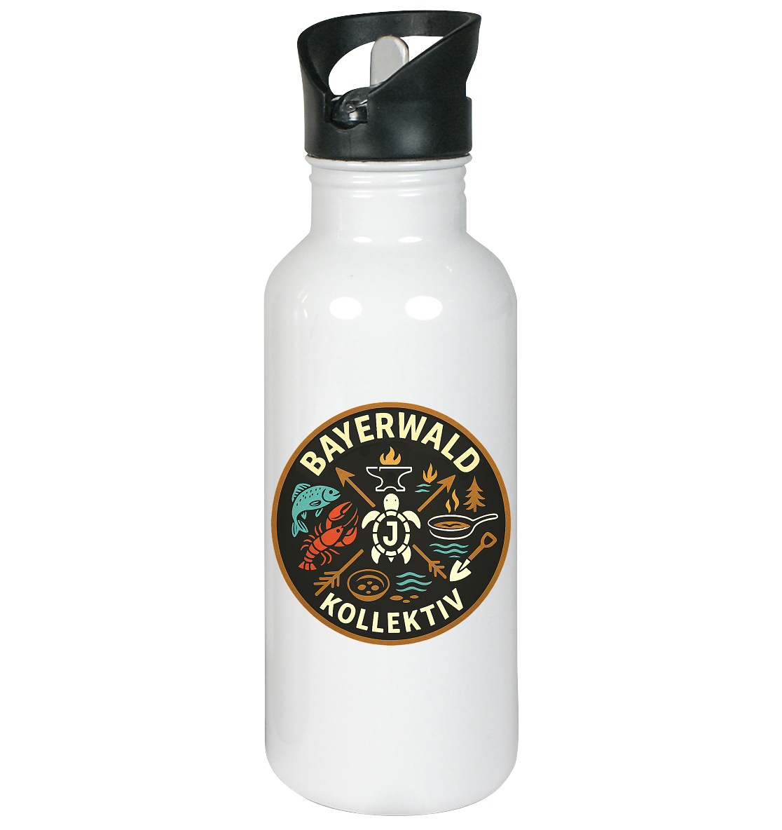 Gedruckte Bayerwald Kollektiv – Handwerk & Natur  - Edelstahl-Trinkflasche