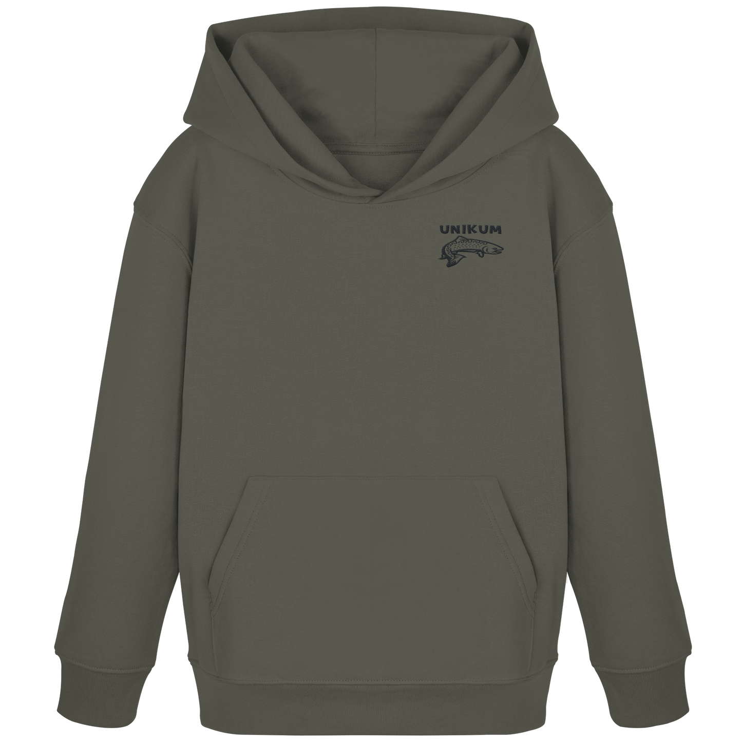 Unikum Trout – Gestickte Forelle - Kids Organic Hoodie