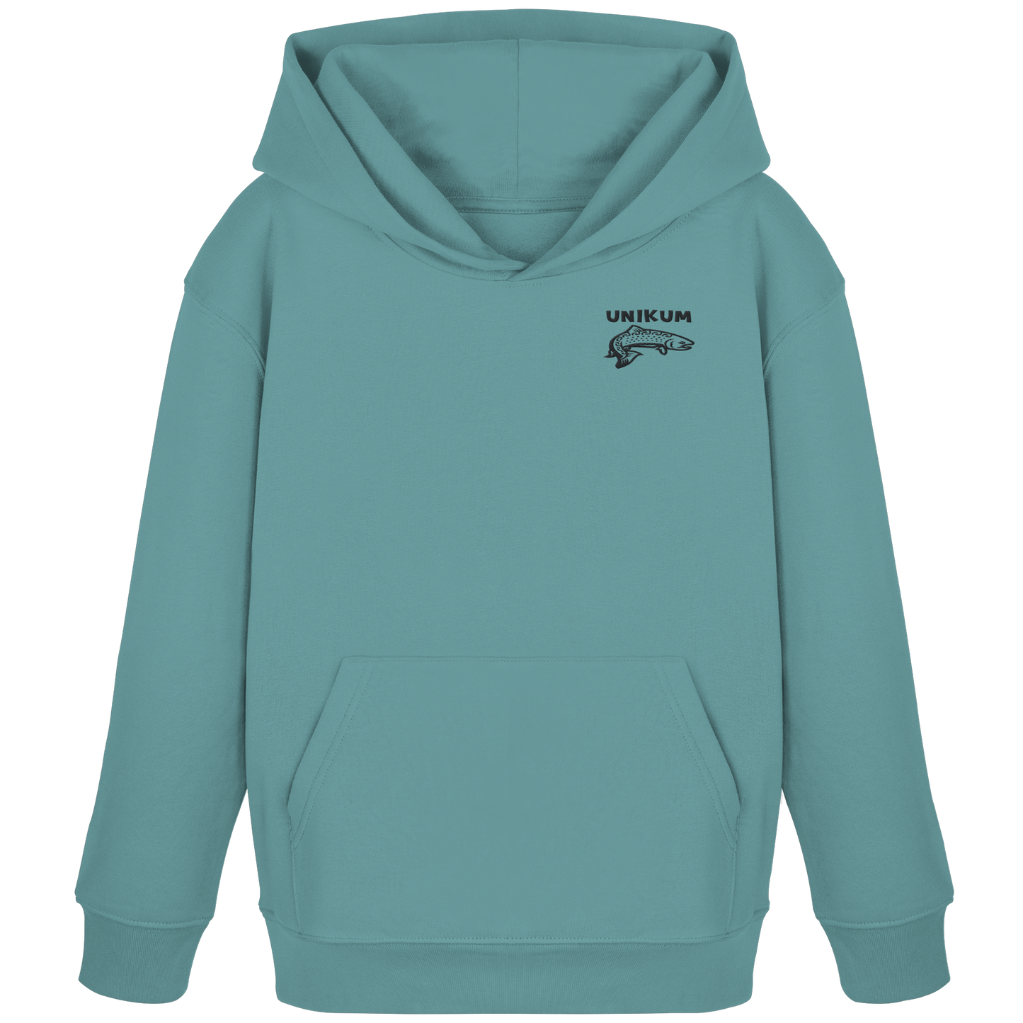 Unikum Trout – Gestickte Forelle - Kids Organic Hoodie