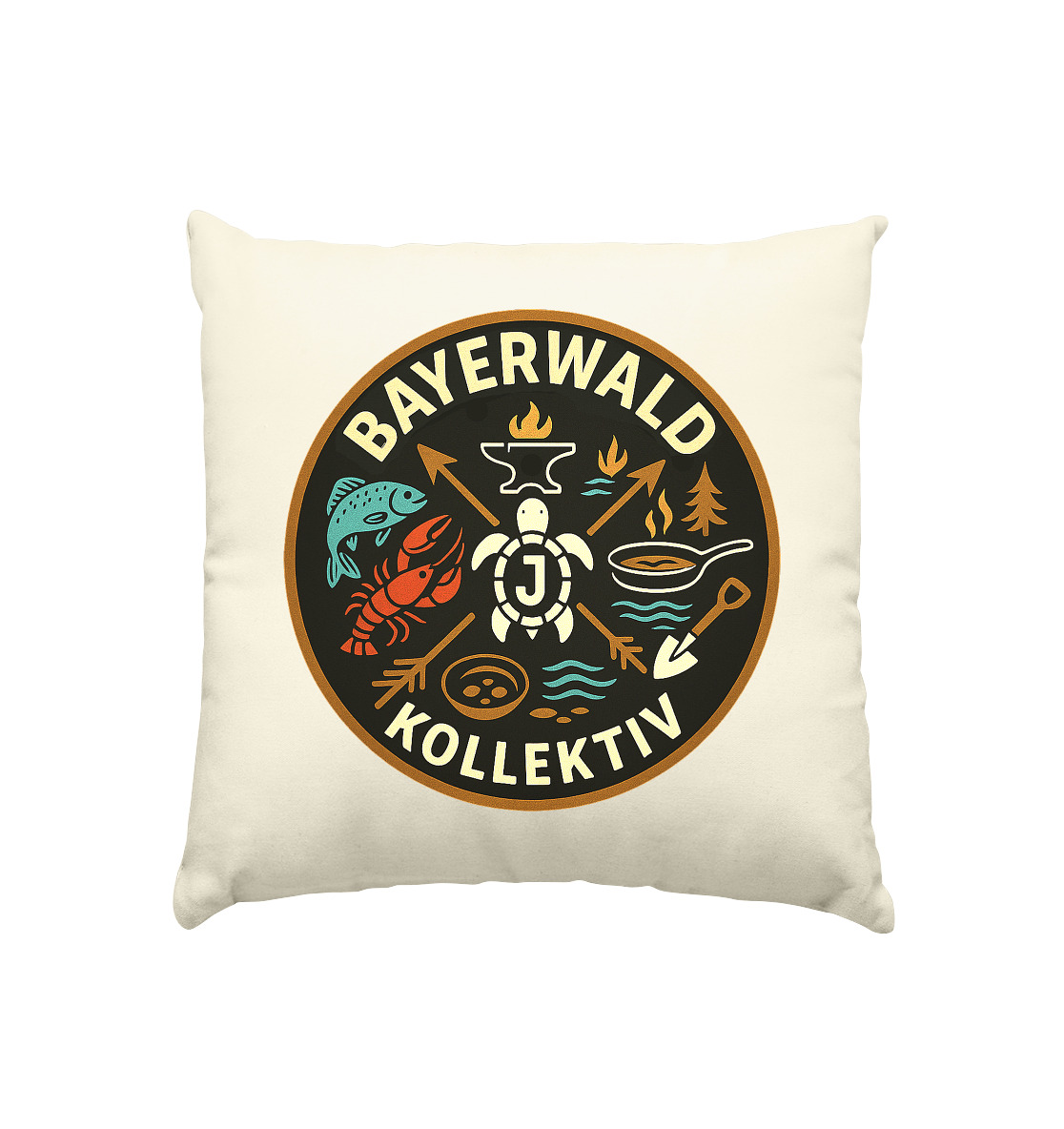 Gedruckte Bayerwald Kollektiv – Handwerk & Natur  - Kissen natur 40x40cm