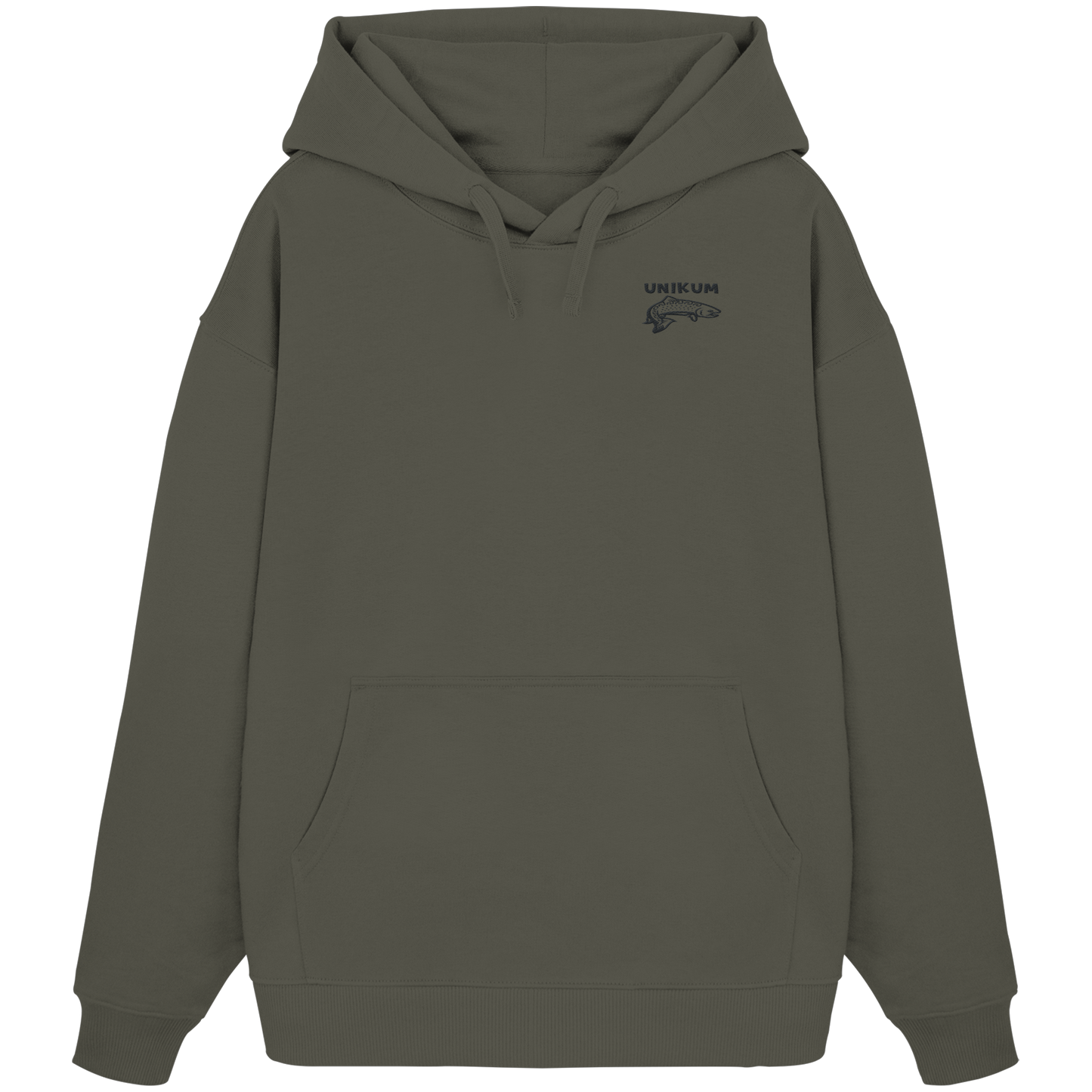 Unikum Trout – Gestickte Forelle - Organic Oversize Hoodie