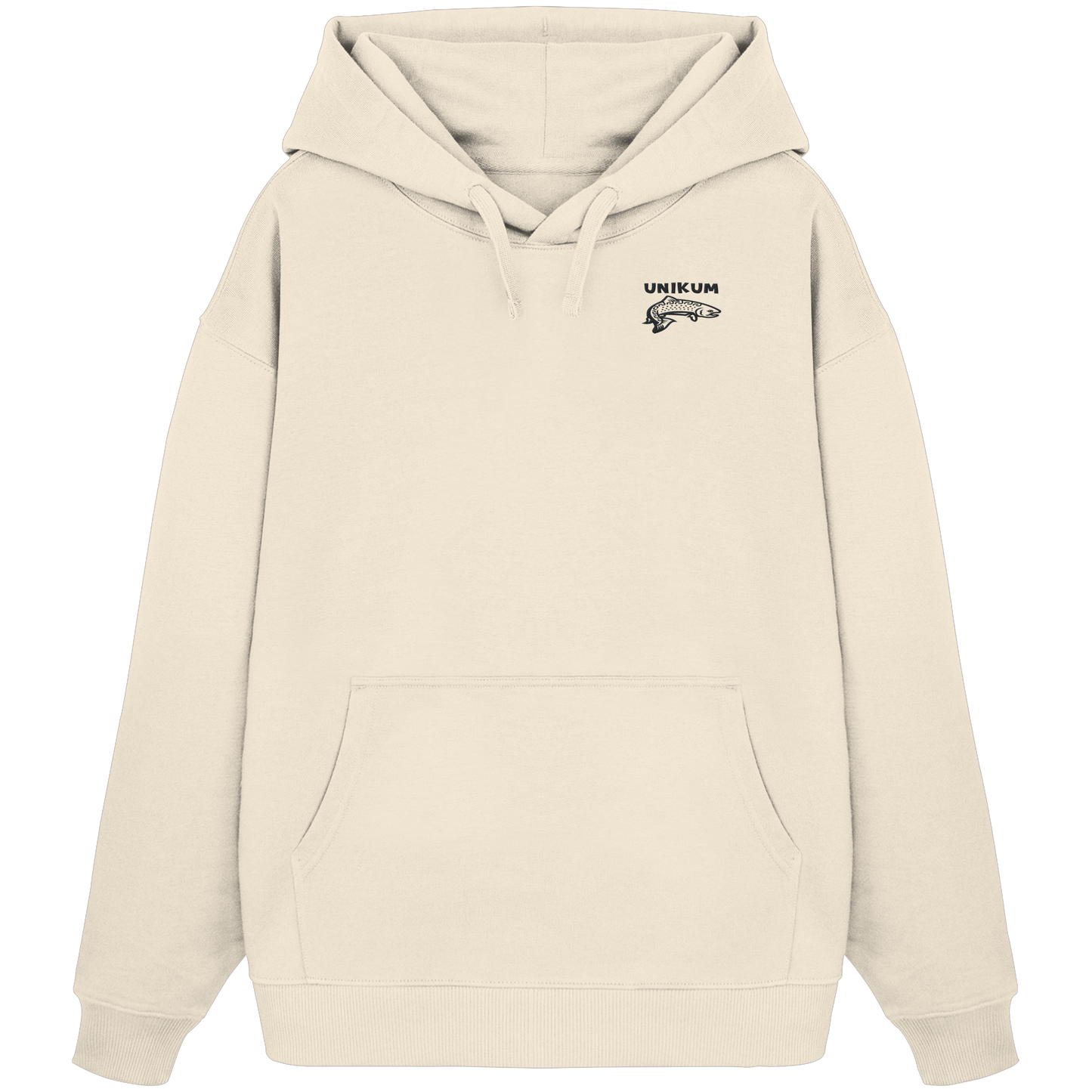 Unikum Trout – Gestickte Forelle - Organic Oversize Hoodie