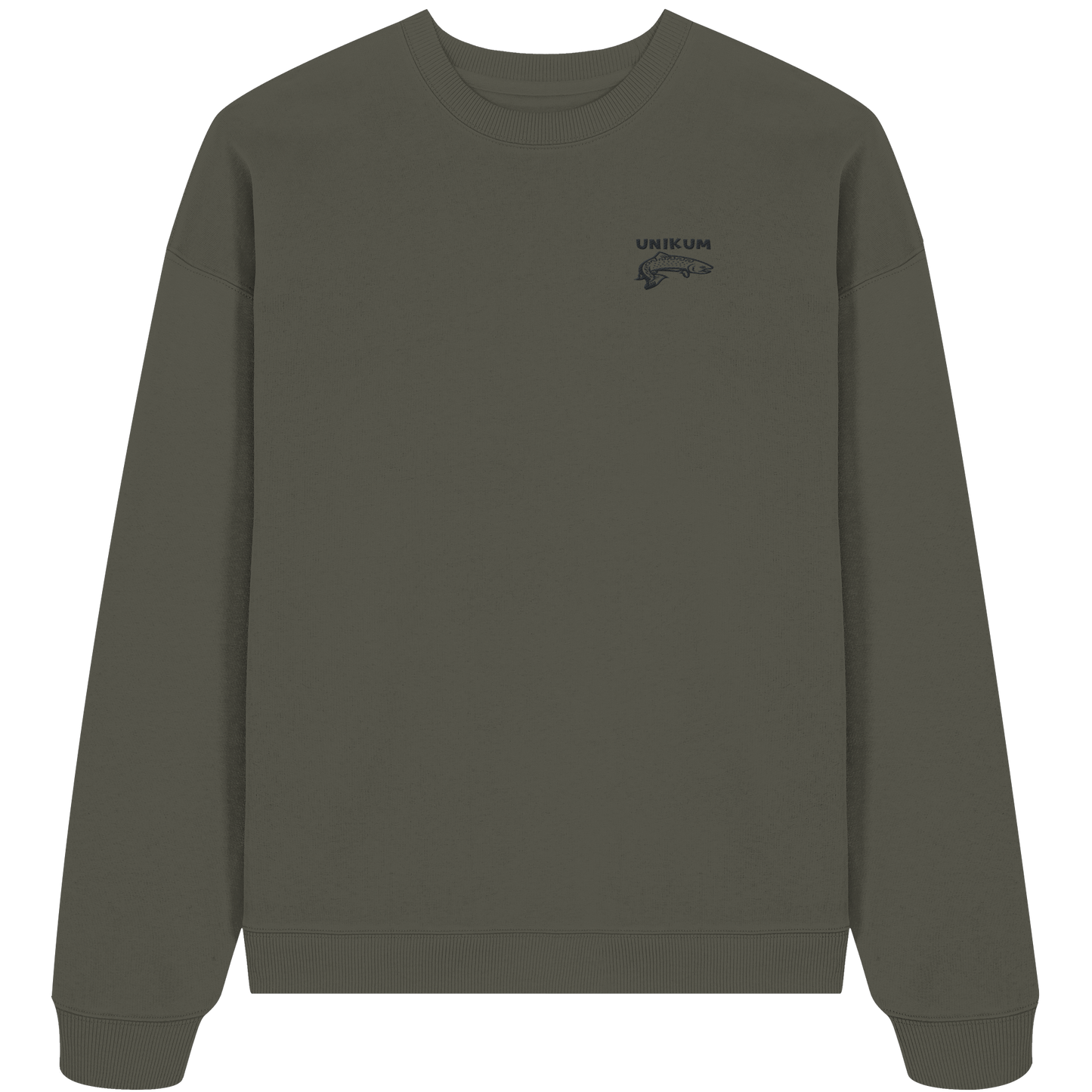 Unikum Trout – Gestickte Forelle - Organic Oversize Sweatshirt