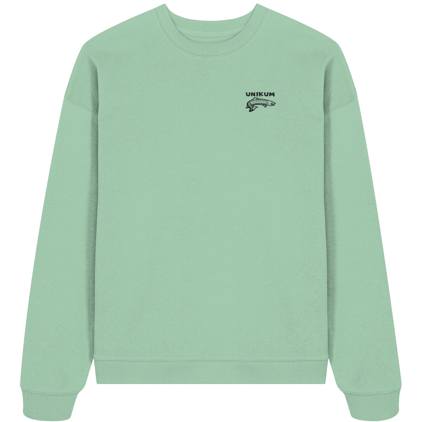 Unikum Trout – Gestickte Forelle - Organic Oversize Sweatshirt