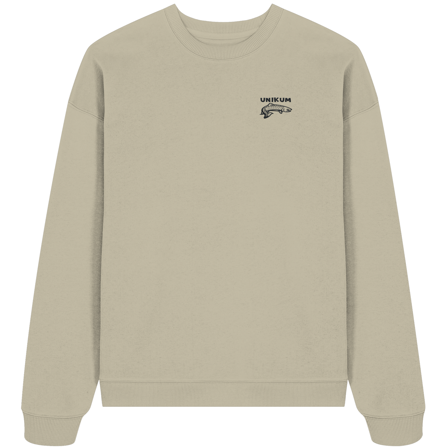 Unikum Trout – Gestickte Forelle - Organic Oversize Sweatshirt