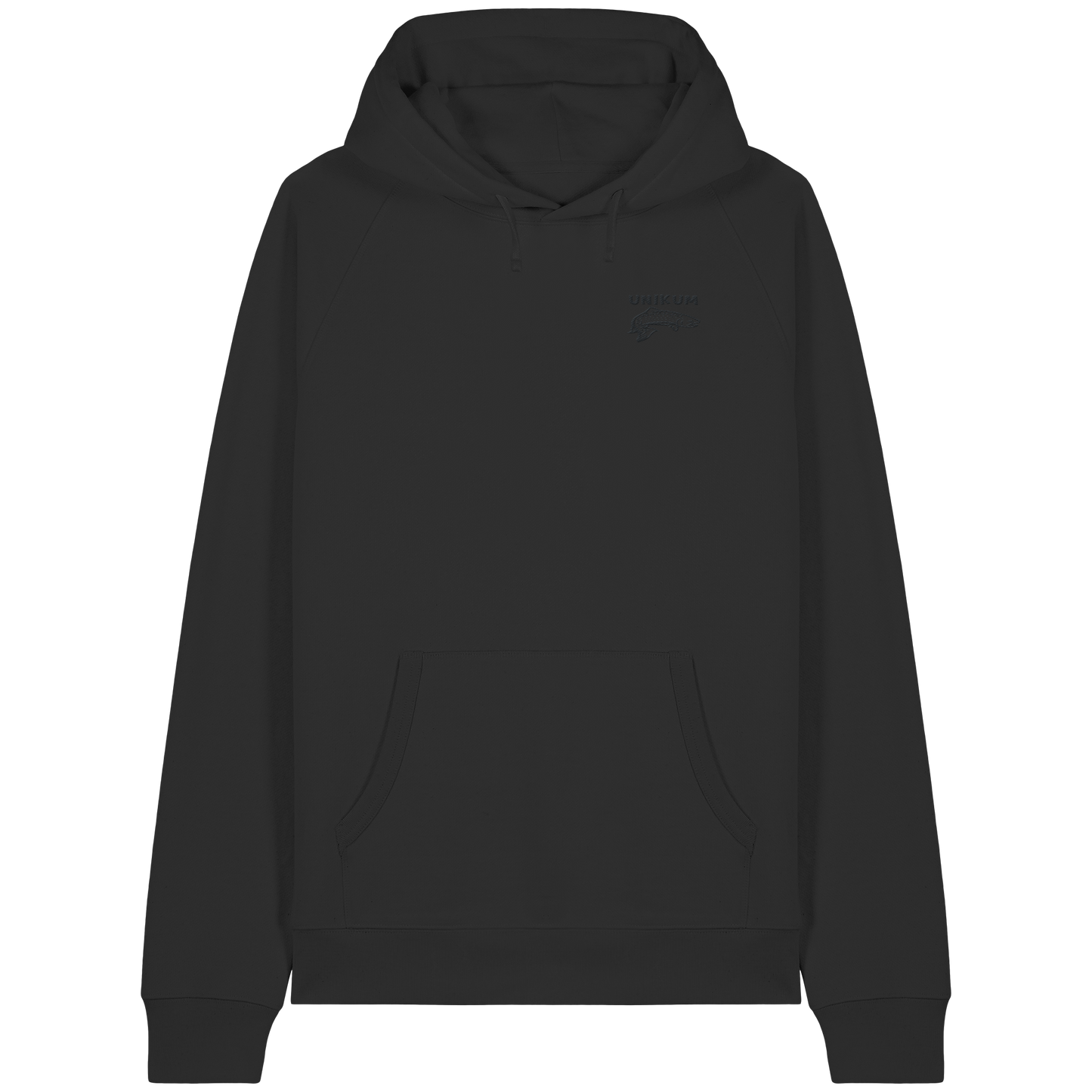 Unikum Trout – Gestickte Forelle - Organic Raglan Hoodie