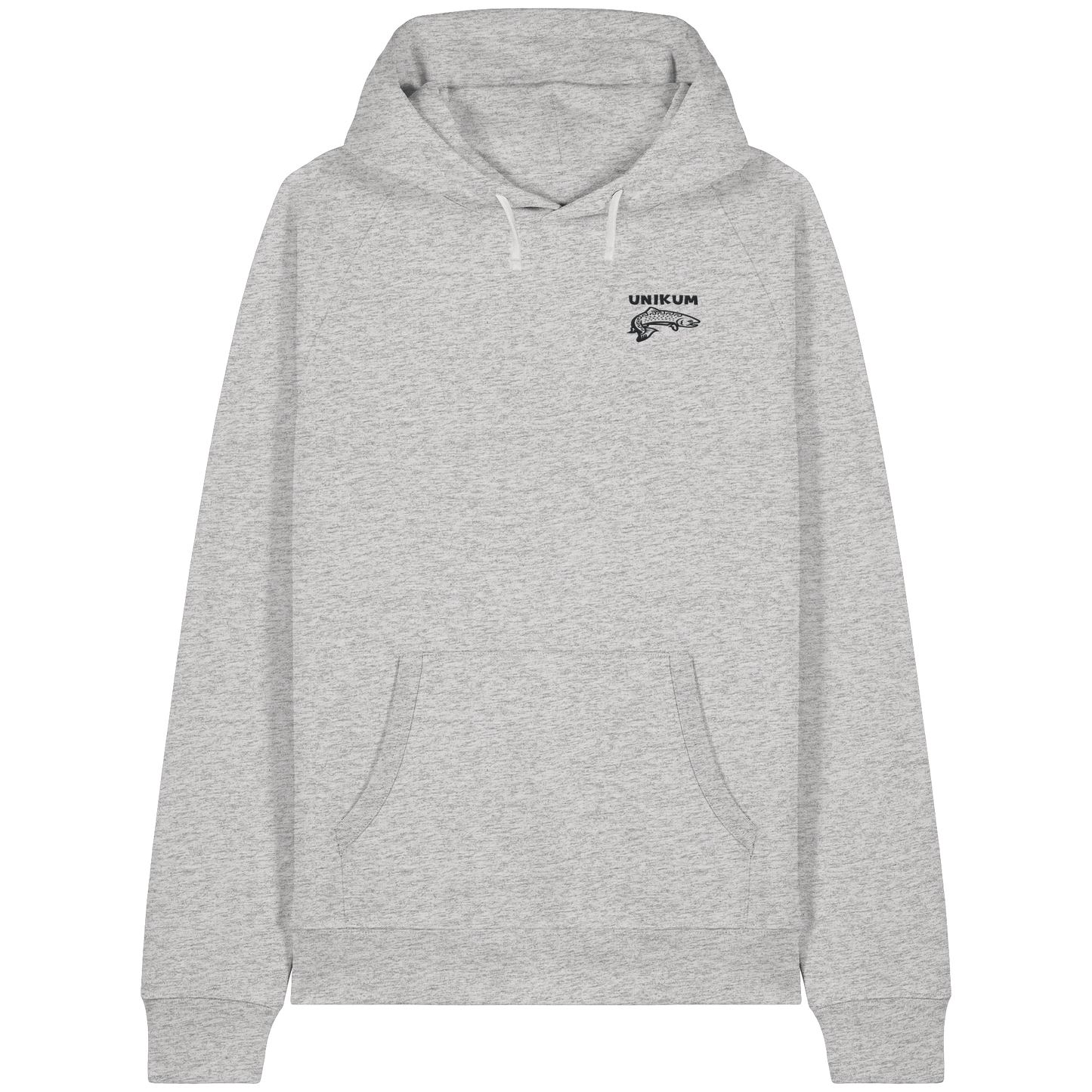 Unikum Trout – Gestickte Forelle - Organic Raglan Hoodie
