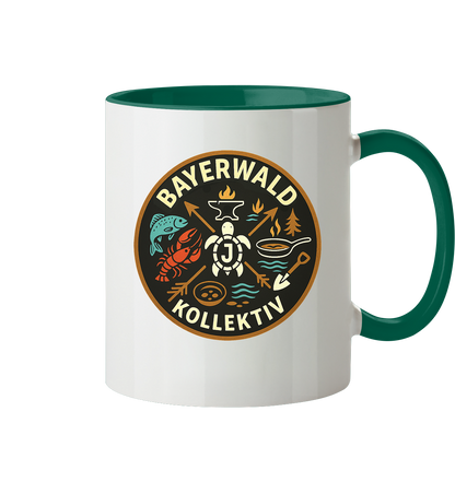 Gedruckte Bayerwald Kollektiv – Handwerk & Natur  - Tasse zweifarbig