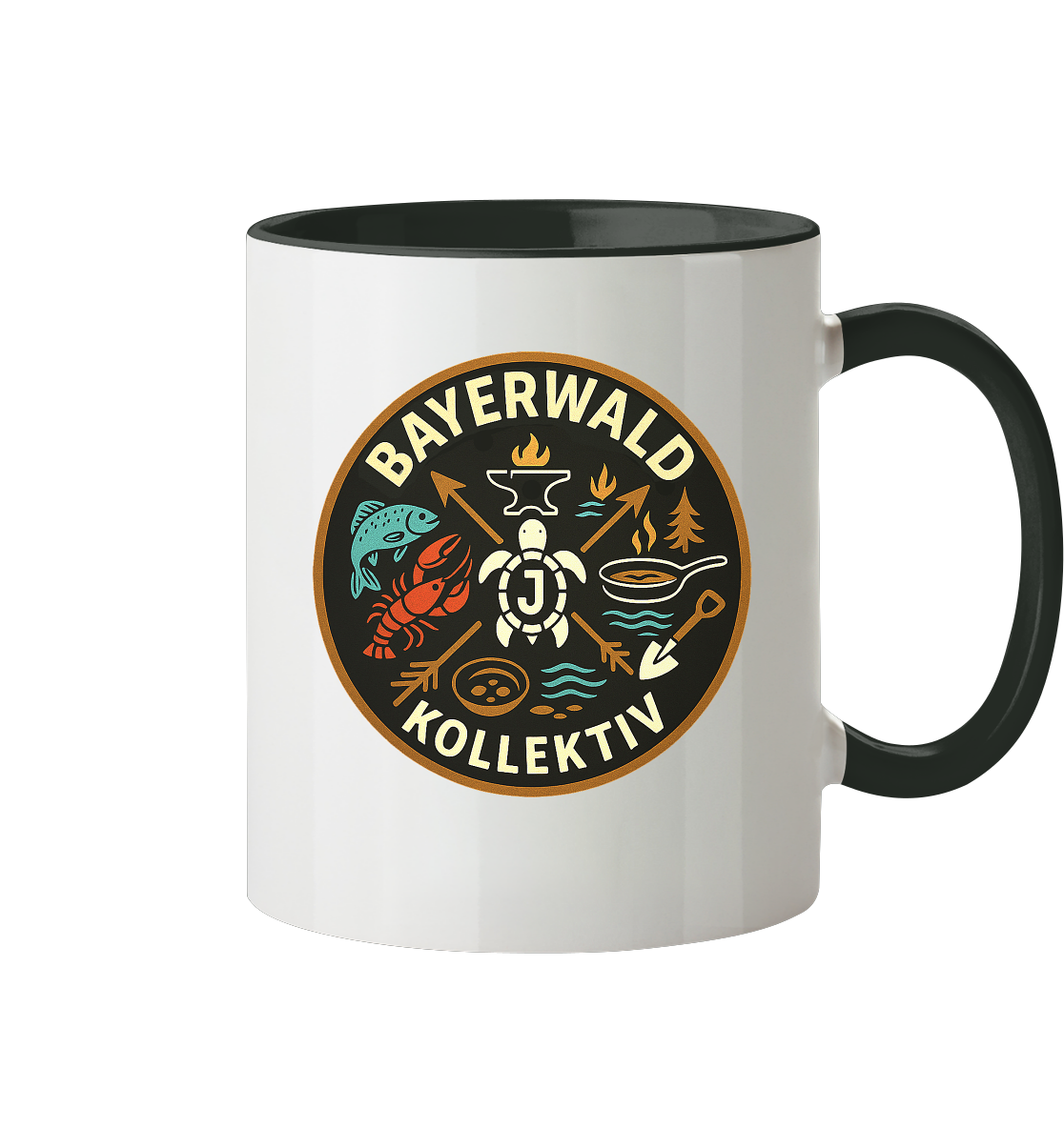 Gedruckte Bayerwald Kollektiv – Handwerk & Natur  - Tasse zweifarbig