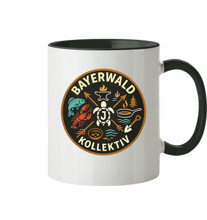 Gedruckte Bayerwald Kollektiv – Handwerk & Natur  - Tasse zweifarbig
