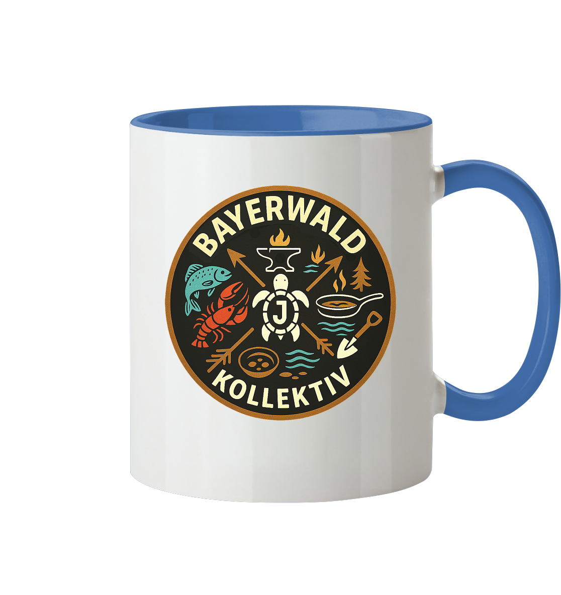 Gedruckte Bayerwald Kollektiv – Handwerk & Natur  - Tasse zweifarbig
