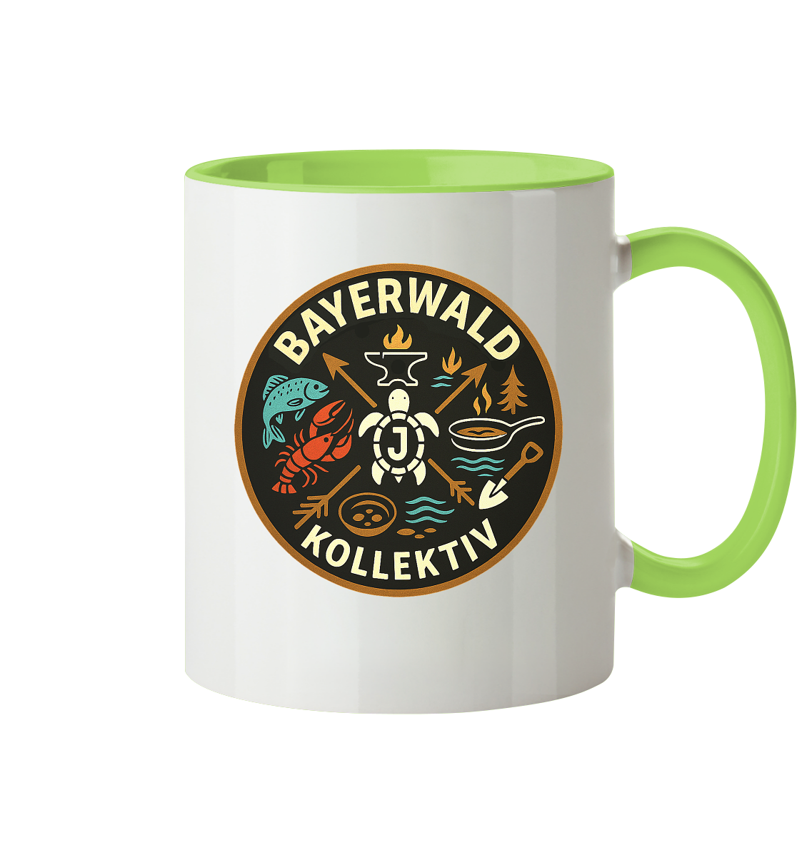 Gedruckte Bayerwald Kollektiv – Handwerk & Natur  - Tasse zweifarbig