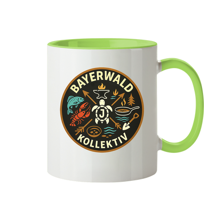 Gedruckte Bayerwald Kollektiv – Handwerk & Natur  - Tasse zweifarbig
