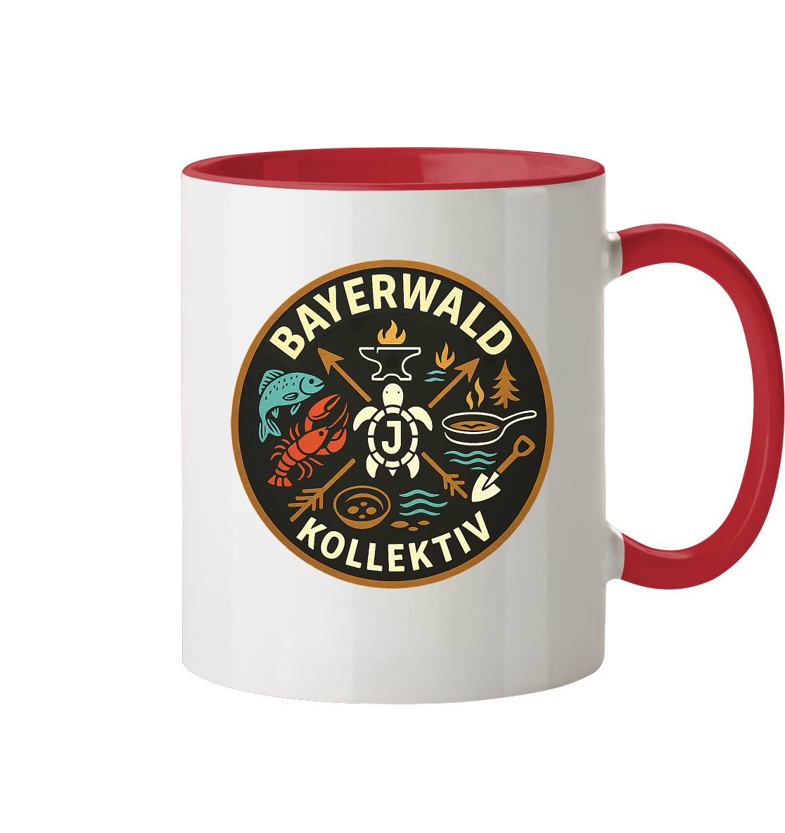 Gedruckte Bayerwald Kollektiv – Handwerk & Natur  - Tasse zweifarbig