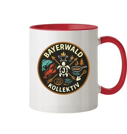 Gedruckte Bayerwald Kollektiv – Handwerk & Natur  - Tasse zweifarbig