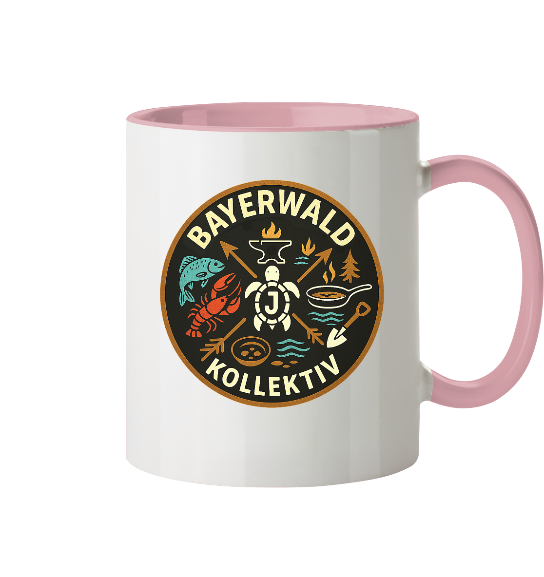 Gedruckte Bayerwald Kollektiv – Handwerk & Natur  - Tasse zweifarbig