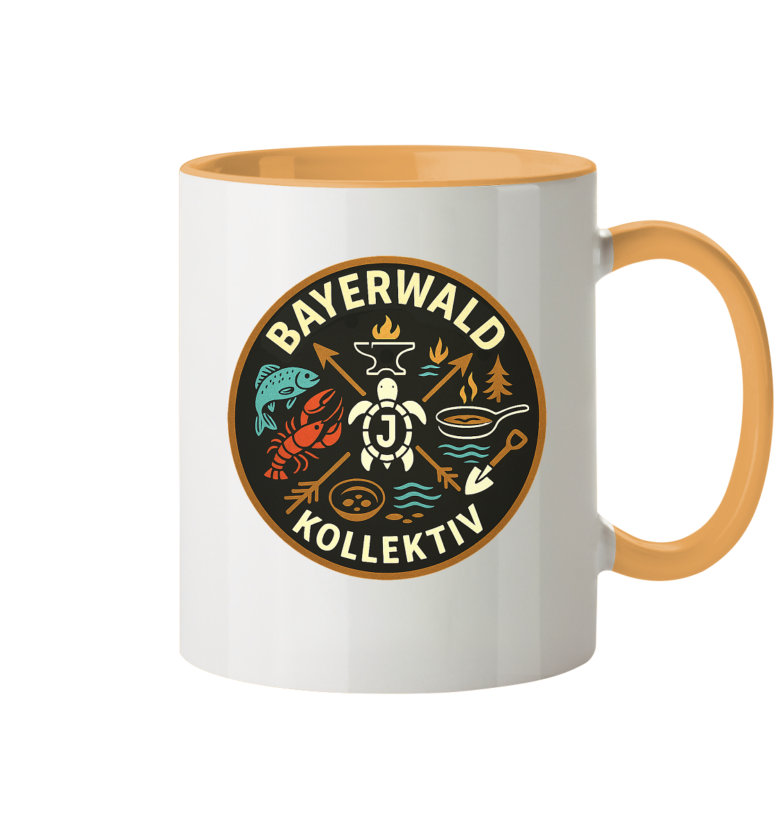 Gedruckte Bayerwald Kollektiv – Handwerk & Natur  - Tasse zweifarbig