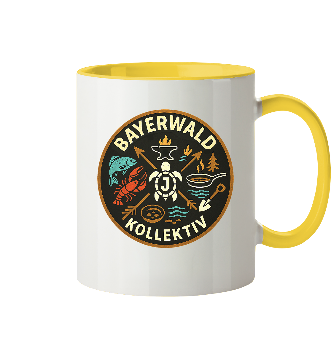 Gedruckte Bayerwald Kollektiv – Handwerk & Natur  - Tasse zweifarbig