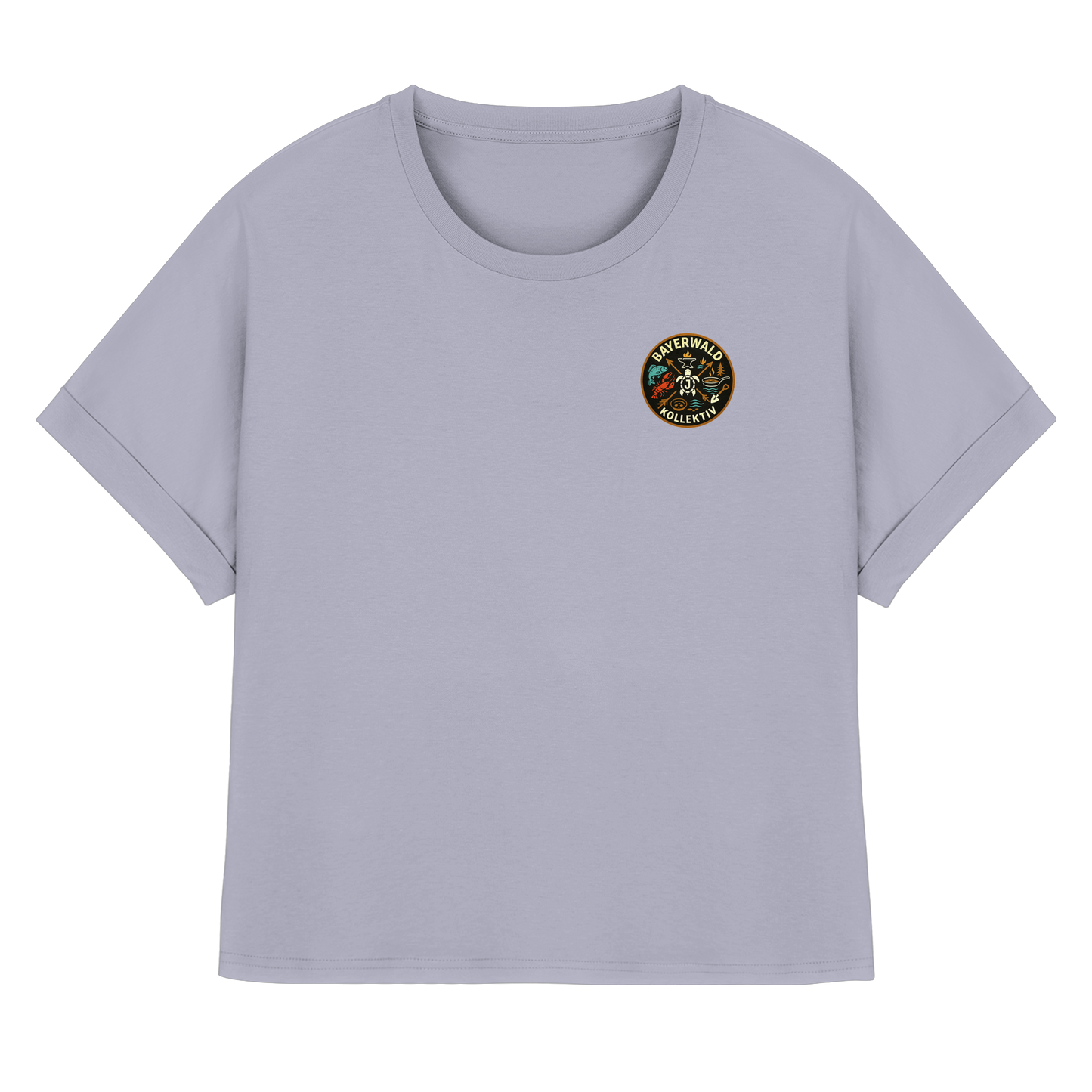 Gedruckte Bayerwald Kollektiv – Handwerk & Natur  - Womens Organic Rolled Sleeves T-Shirt